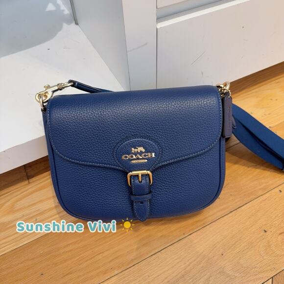 NWT COACH Amelia Saddle Bag Shoulder Bag Leather CP107...